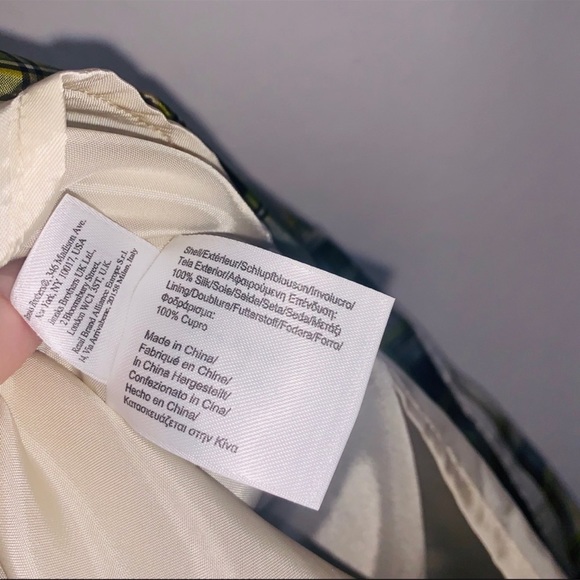 Brooks Brothers silk green Tartan plaid sleeveless dress boat neck size 8 - Picture 9 of 11